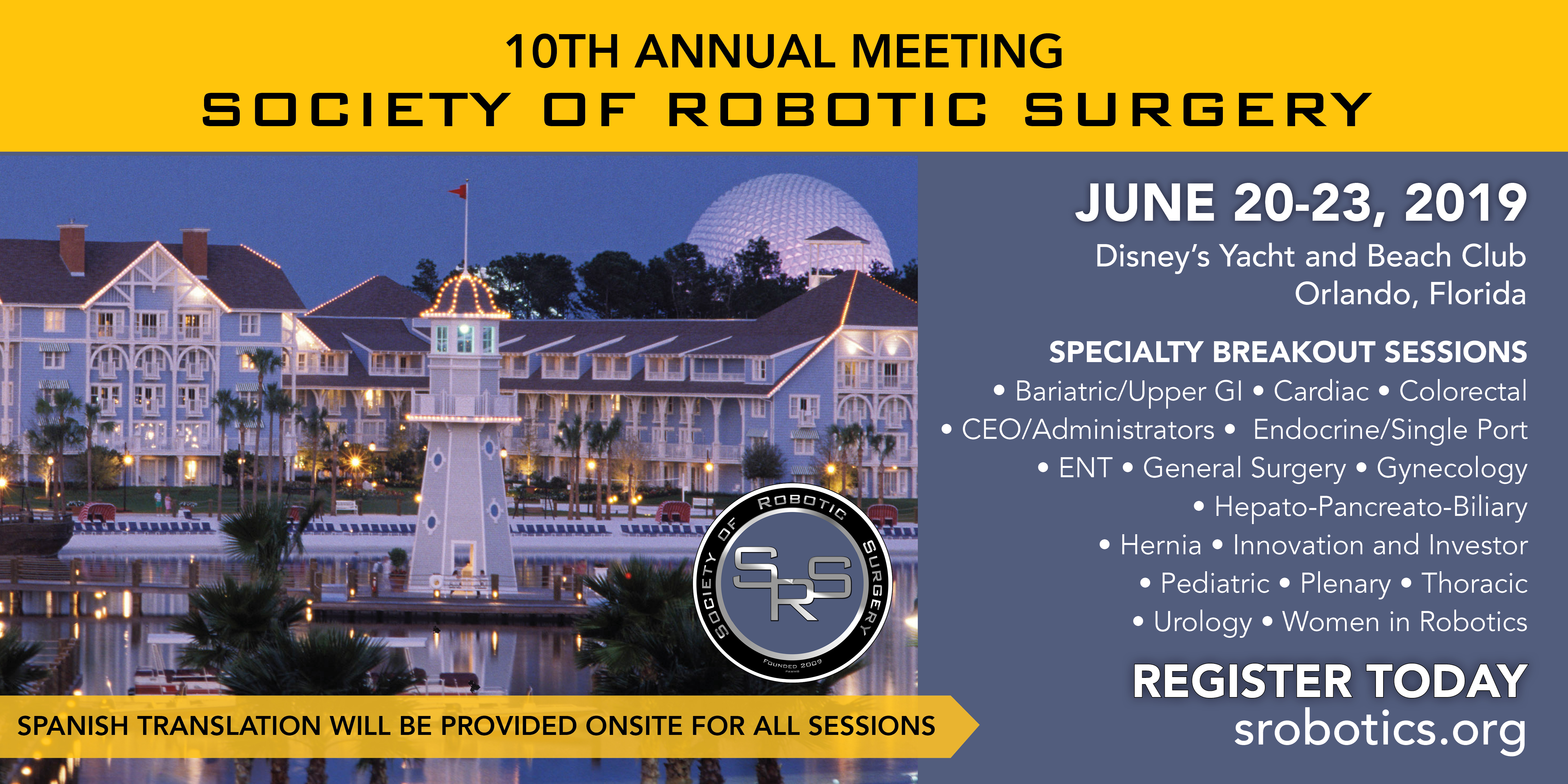 2019 Annual Meeting Society of Robotic Surgery SRS